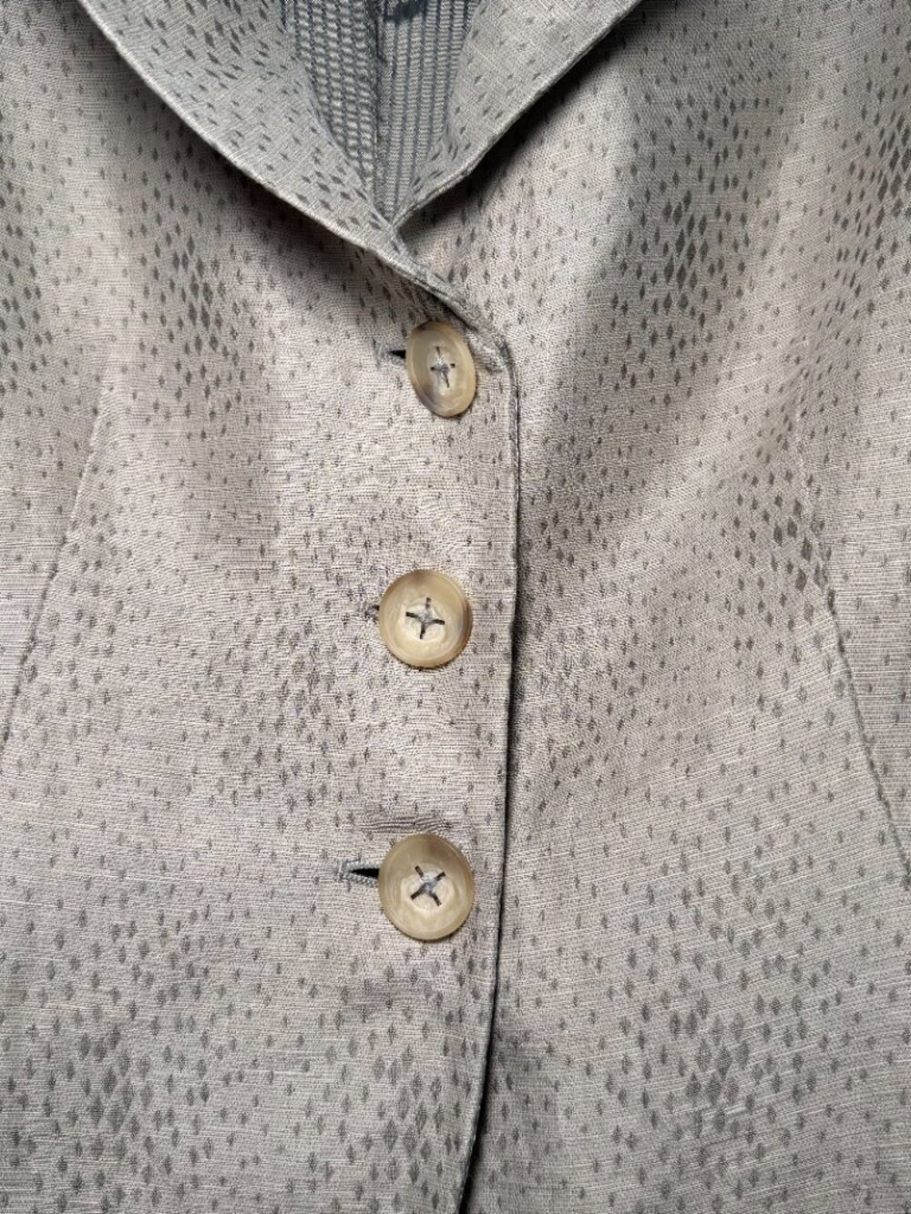 Giorgio Armani Silk Linen Blazer Womens Tan Shawl Neckline Single Breast 6-8 - Picture 5 of 8